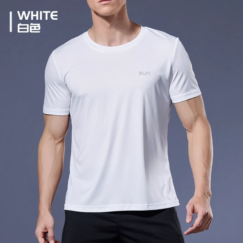 Men 's Fitness Gym T Shirts 2020 Shirt Homme Running Men Designer Quick Dry T-Shirts Running Slim Fit Tops Tees Sport Muscle Tee
