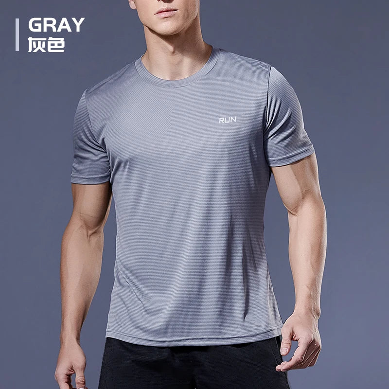 Men 's Fitness Gym T Shirts 2020 Shirt Homme Running Men Designer Quick Dry T-Shirts Running Slim Fit Tops Tees Sport Muscle Tee