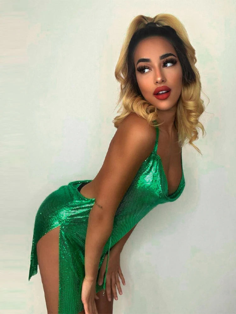 Aurora Wear Women's Elegant Short Dress Neck Backless