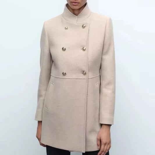 Aurora Wear Coats Women Double Breasted Long