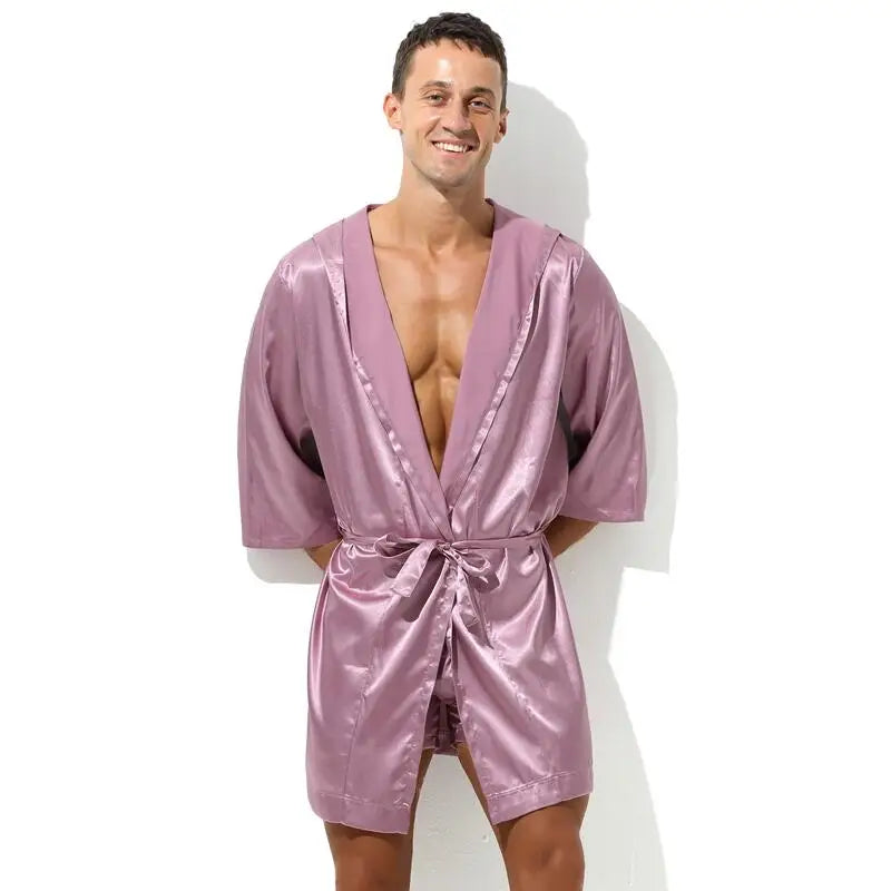 Aurora Wear Men Soft Silky Nightgown