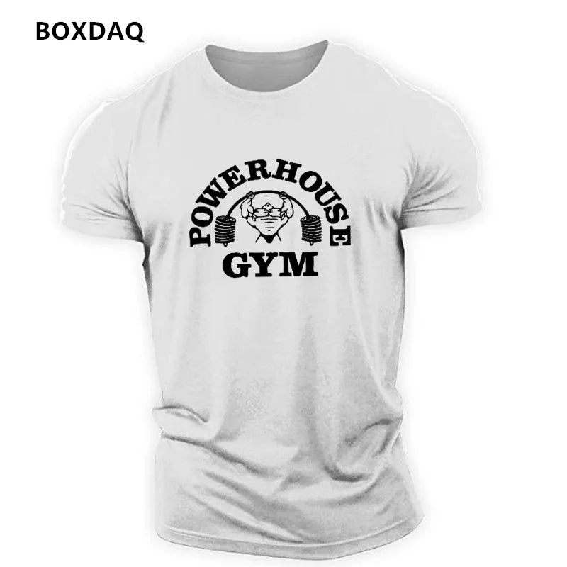 Gym Weightlifting Sports Men's T-Shirts Summer Short Sleeve Fitness Sports Male T Shirt  O-Neck Casual Loose Tops 6XL Plus Size