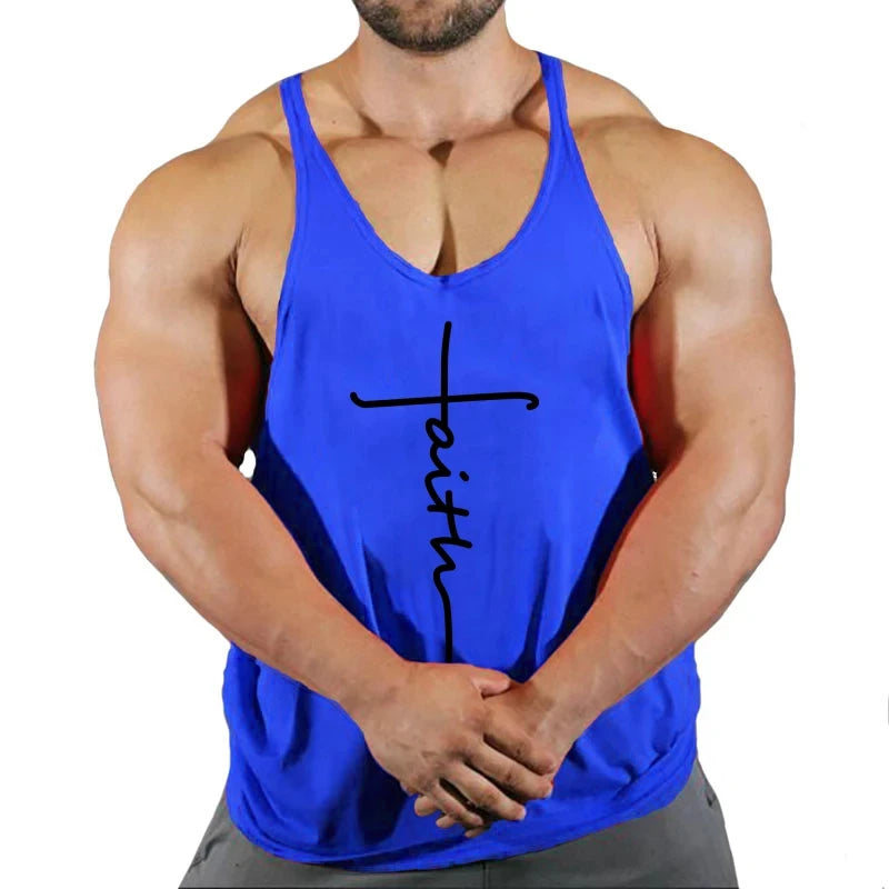 Gym Top Men T-shirts Fitness Man Clothes Muscular Bodybuilding Shirt Singlet Stringer Clothing Vest Men's Singlets Vests Tops