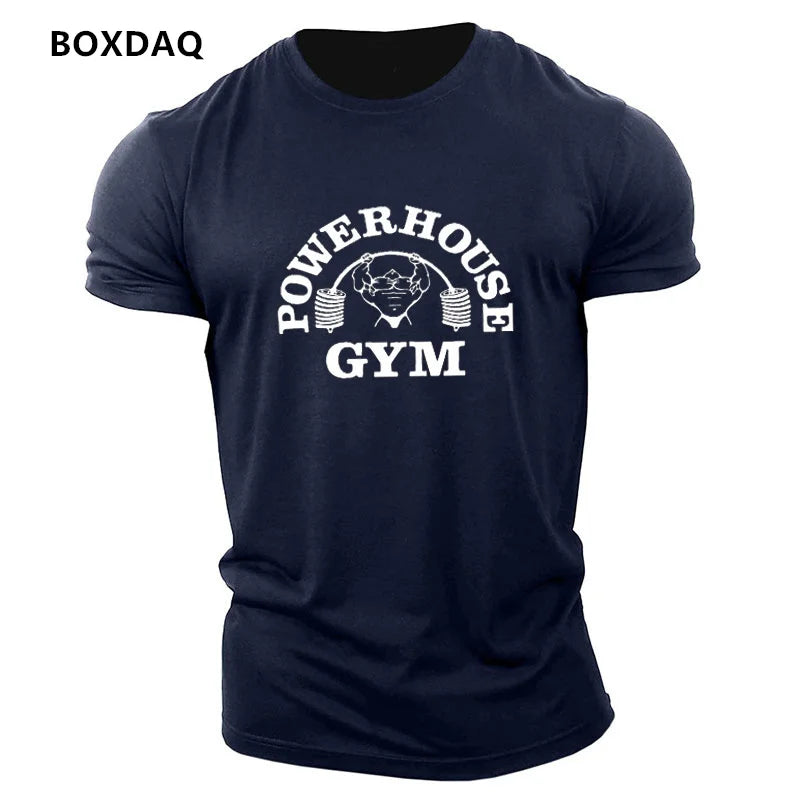 Gym Weightlifting Sports Men's T-Shirts Summer Short Sleeve Fitness Sports Male T Shirt  O-Neck Casual Loose Tops 6XL Plus Size