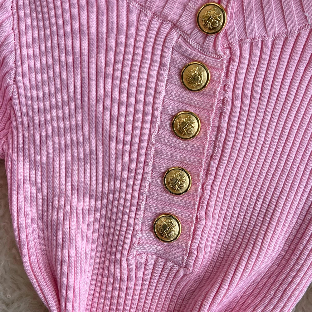 Aurora Wear Women Dress Elegant Rib Knit Bodycon