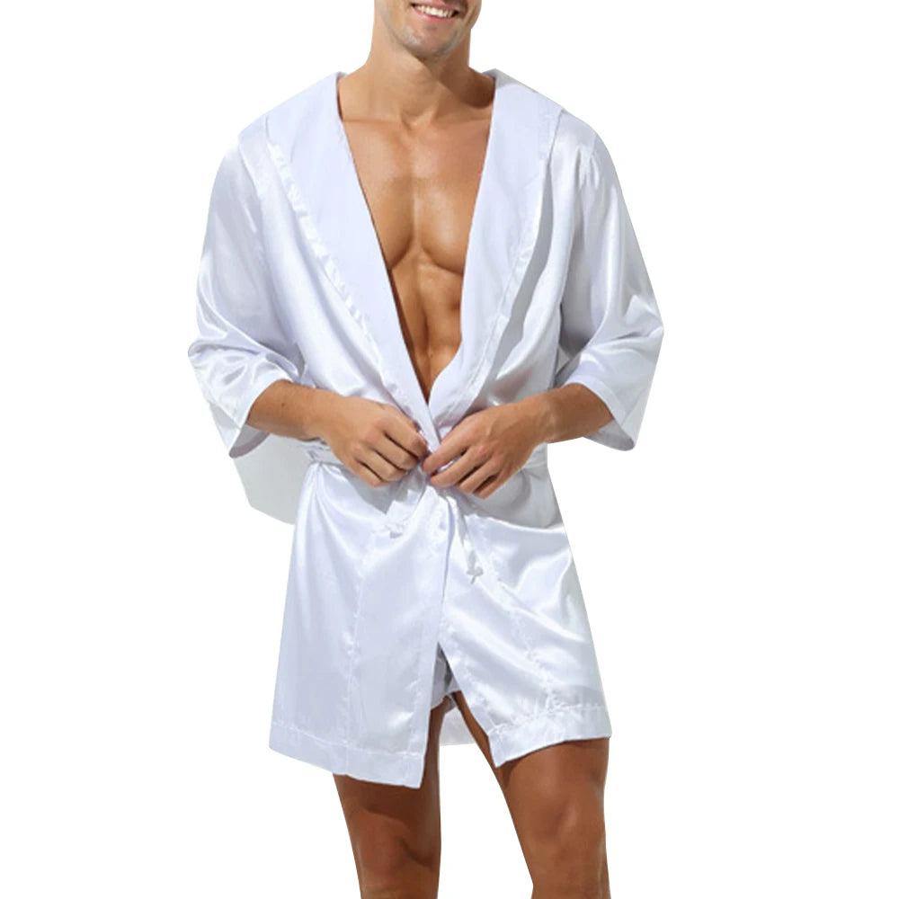 Aurora Wear Men Bathrobe Hooded Nightwear