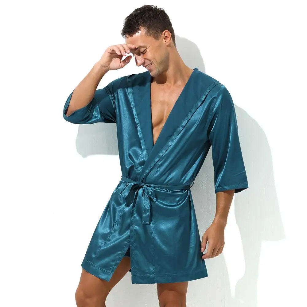 Aurora Wear Men Soft Silky Nightgown