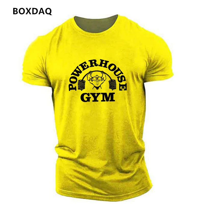 Gym Weightlifting Sports Men's T-Shirts Summer Short Sleeve Fitness Sports Male T Shirt  O-Neck Casual Loose Tops 6XL Plus Size