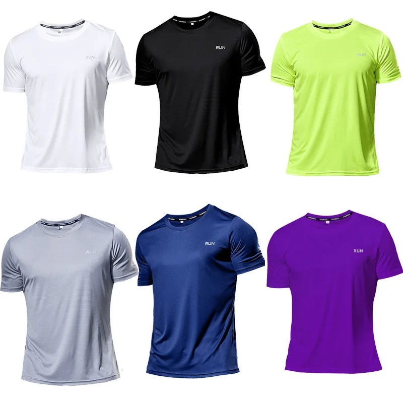 Men 's Fitness Gym T Shirts 2020 Shirt Homme Running Men Designer Quick Dry T-Shirts Running Slim Fit Tops Tees Sport Muscle Tee