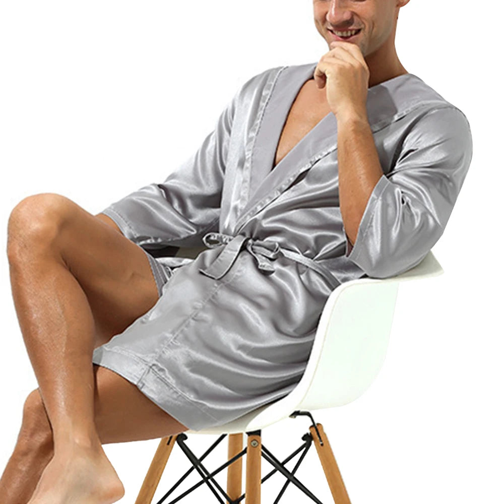 Aurora Wear Men Bathrobe Hooded Nightwear