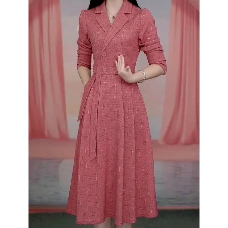 Aurora Wear Women's Korean Shrinking Slim Dress.