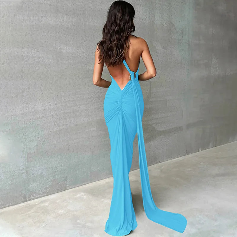 Aurora Wear Womens Cocktail Backless Slim Bodycon Formal
