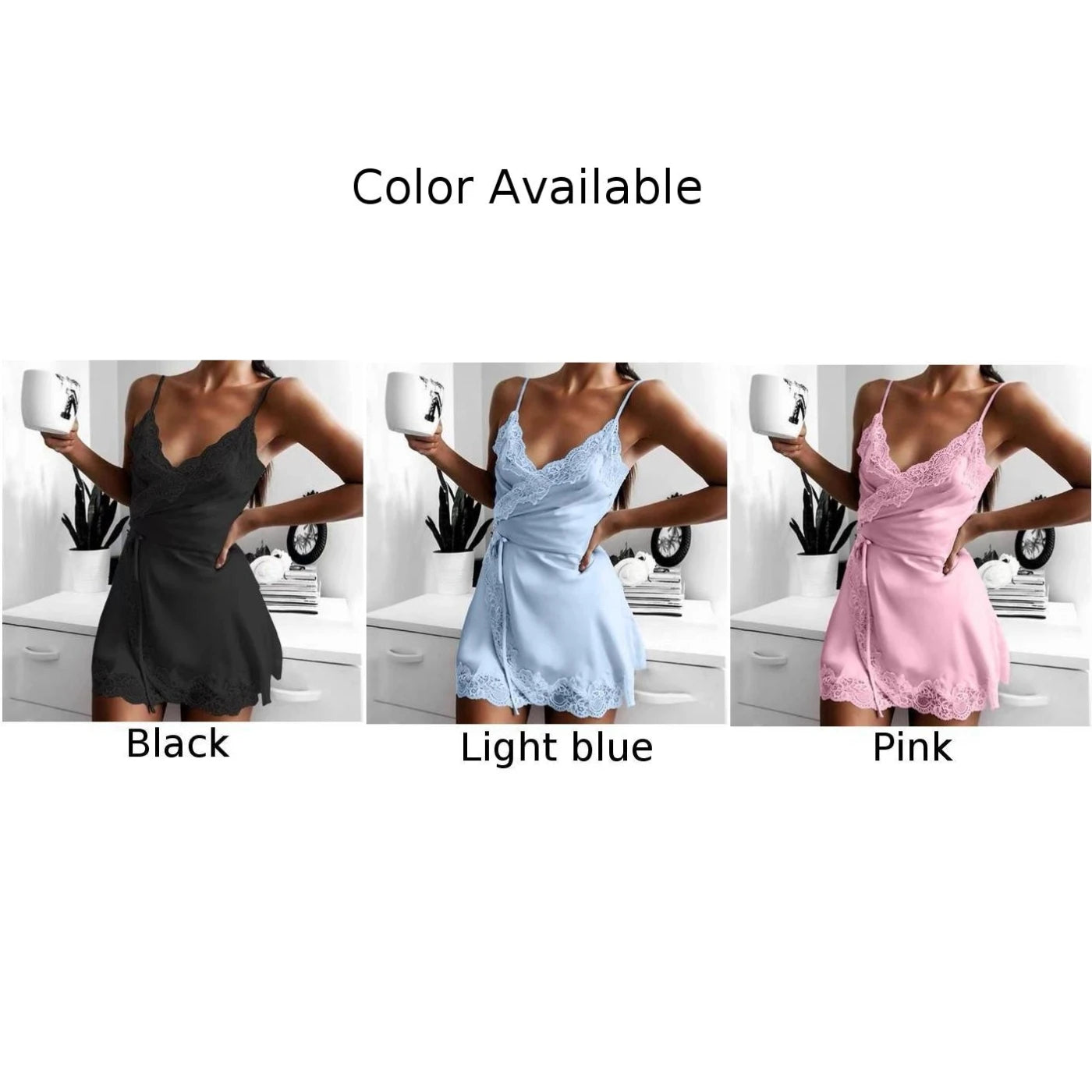 Aurora Wear Womens Sleepwear Female Backless V-Neck