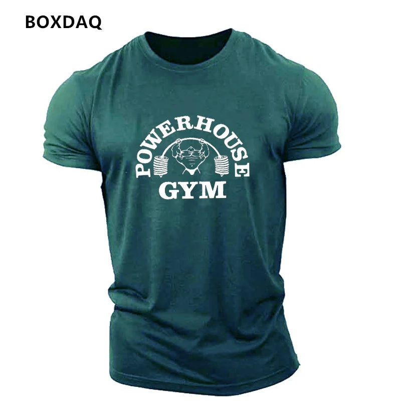 Gym Weightlifting Sports Men's T-Shirts Summer Short Sleeve Fitness Sports Male T Shirt  O-Neck Casual Loose Tops 6XL Plus Size