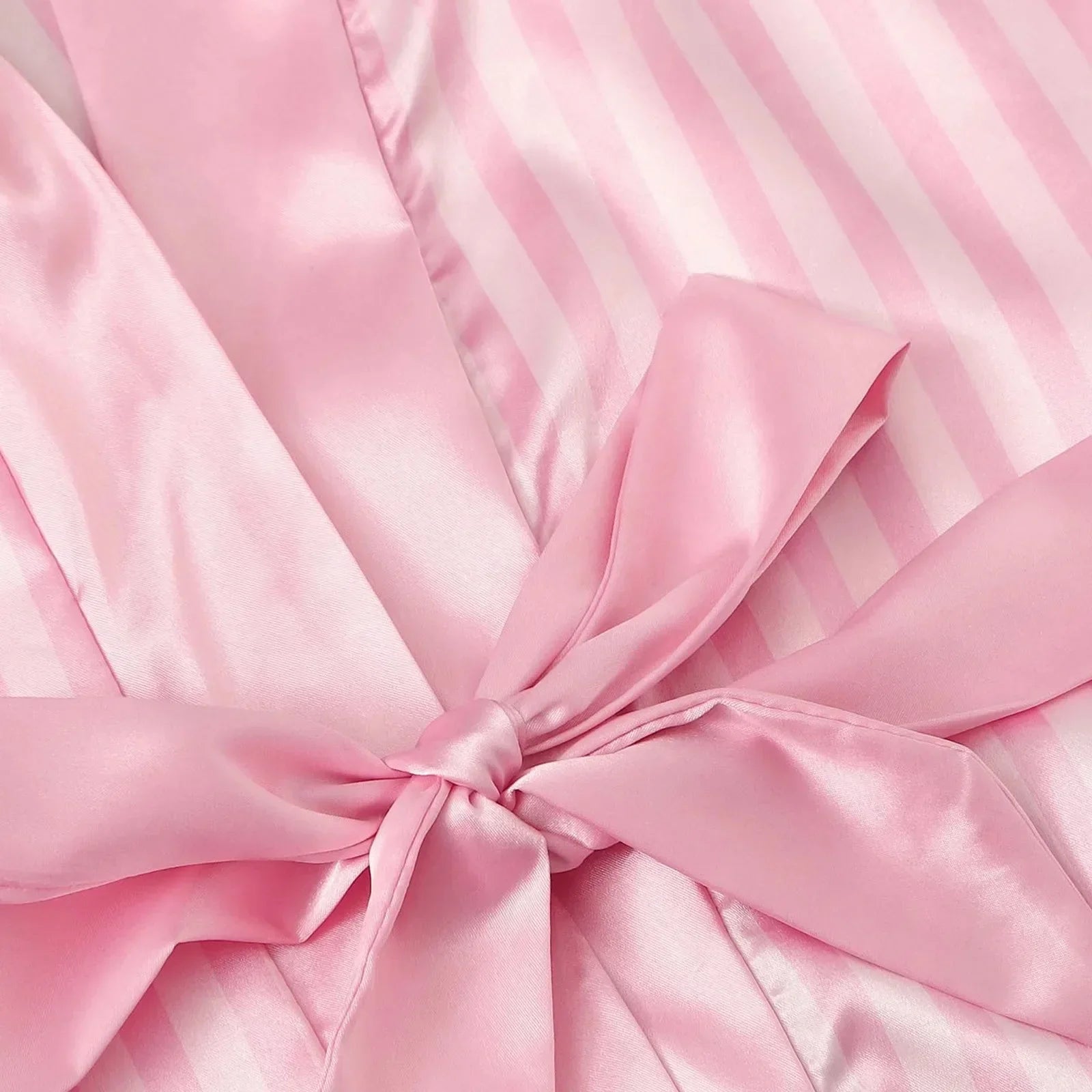 Aurora Wear Women  Silk Sleepwear Striped Sexy