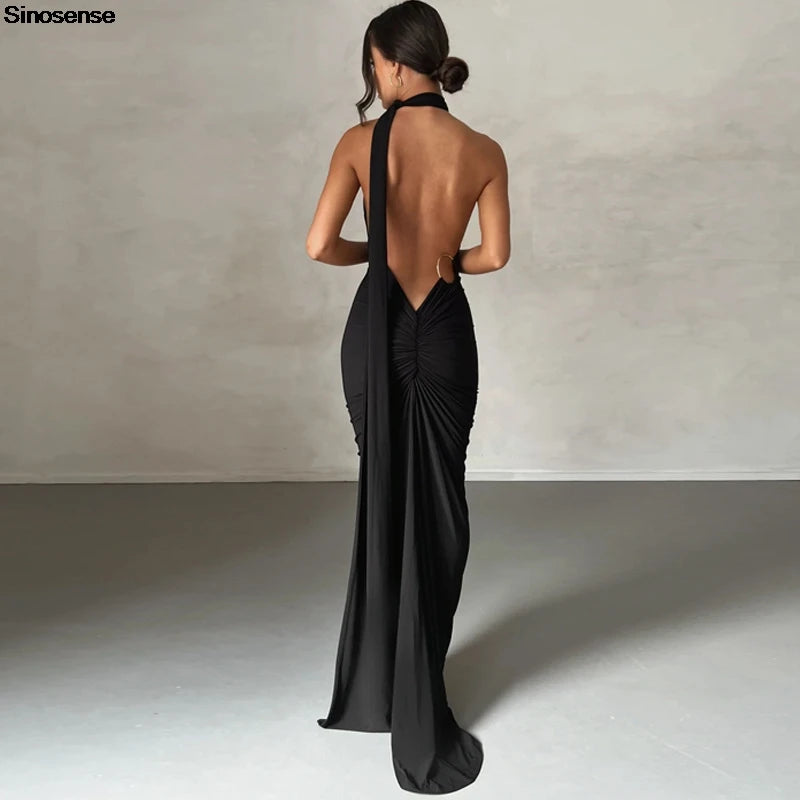 Aurora Wear Womens Cocktail Backless Slim Bodycon Formal