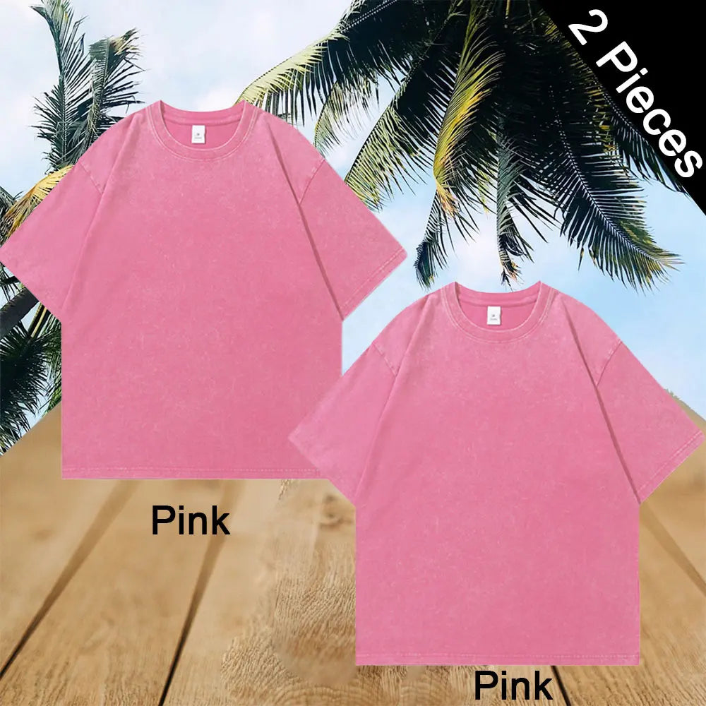 Oversized Tshirts for Men Gym Vintage Heavyweight T Shirts Cotton Workout Acid Wash Baggy Tees Solid Street Fashion Tops Unisex