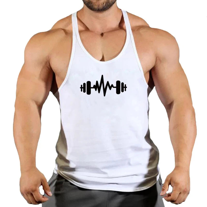 Gym Top Men T-shirts Fitness Man Clothes Muscular Bodybuilding Shirt Singlet Stringer Clothing Vest Men's Singlets Vests Tops
