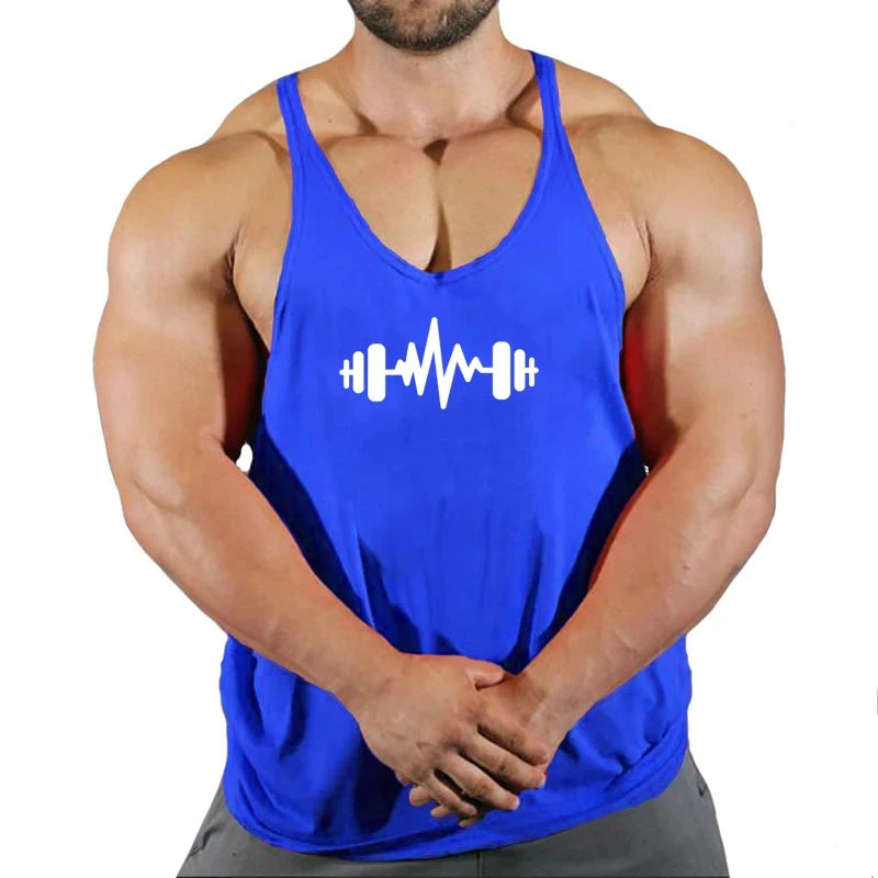 Gym Top Men T-shirts Fitness Man Clothes Muscular Bodybuilding Shirt Singlet Stringer Clothing Vest Men's Singlets Vests Tops
