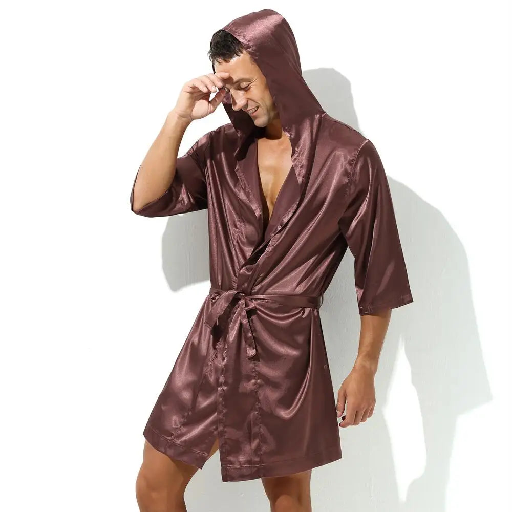 Aurora Wear Men Soft Silky Nightgown